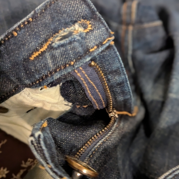 Kut from the Kloth Dark Blue Mid-Rise Shaggy Jeans - Picture 9 of 10